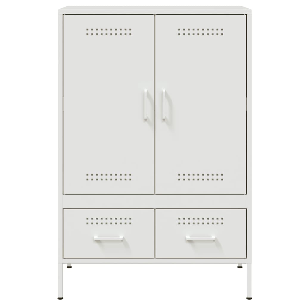 Credenza Bianca 68x39x101,5 cm in Acciaio - homemem39
