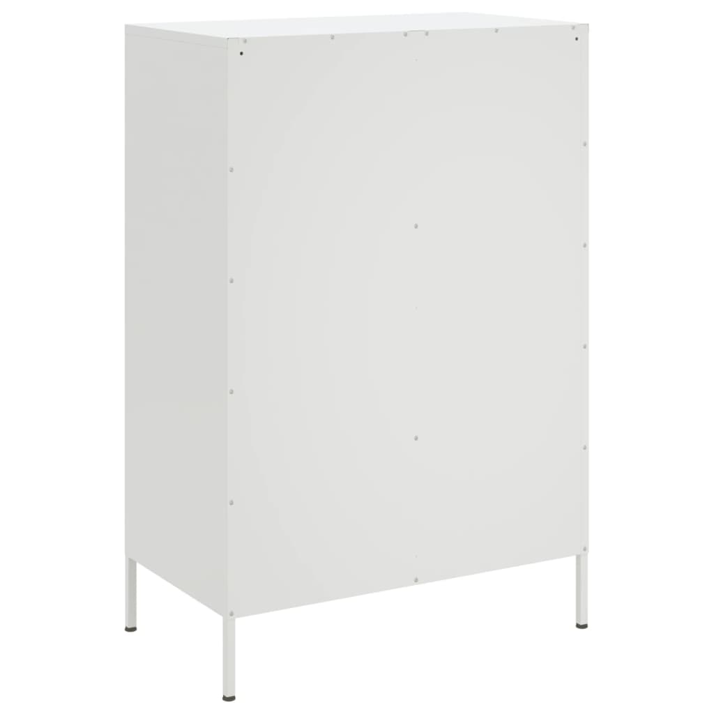 Credenza Bianca 68x39x101,5 cm in Acciaio - homemem39