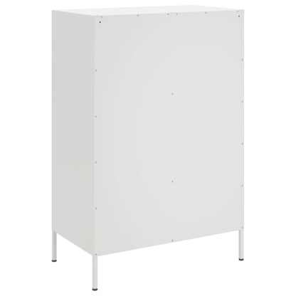 Credenza Bianca 68x39x101,5 cm in Acciaio - homemem39