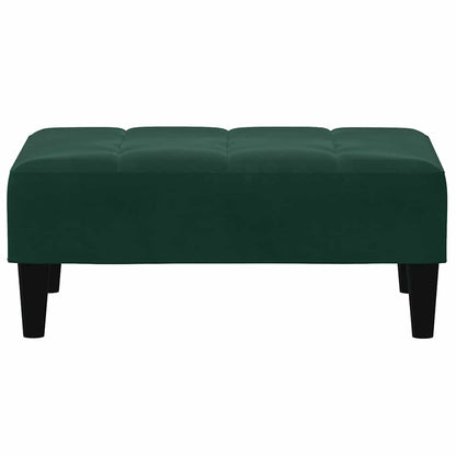 Divano Letto a 2 Posti con Poggiapiedi Verde Scuro in Velluto
