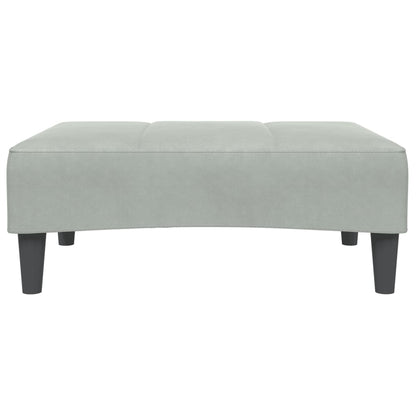 Divano Letto a 2 Posti con Poggiapiedi Grigio Chiaro in Velluto