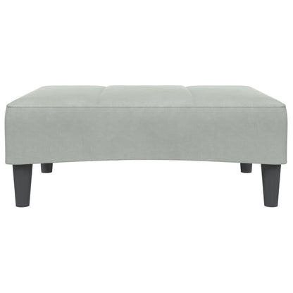 Divano Letto a 2 Posti con Poggiapiedi Grigio Chiaro in Velluto