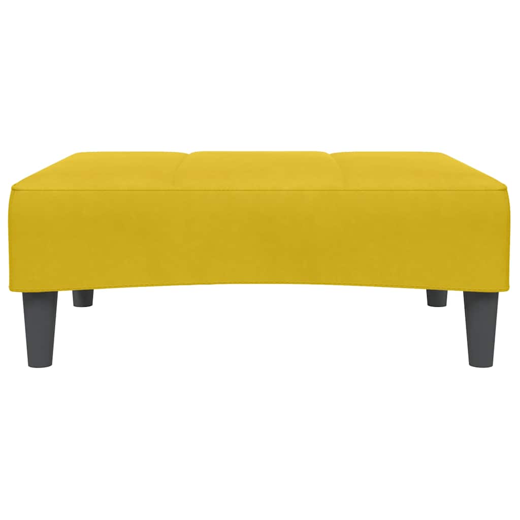 Divano Letto 2 Posti con Sgabello Giallo in Velluto
