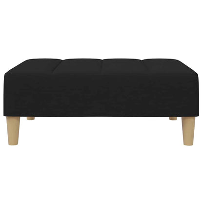 Divano Letto a 2 Posti con Poggiapiedi Nero in Tessuto - homemem39