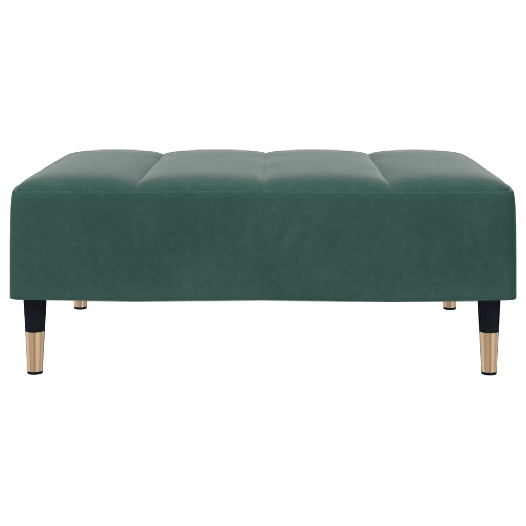 2 Seater Sofa Bed with Footrest in Dark Green Velvet