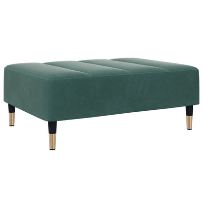 2 Seater Sofa Bed with Footrest in Dark Green Velvet