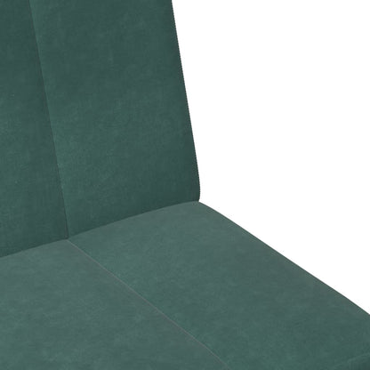 2 Seater Sofa Bed with Footrest in Dark Green Velvet