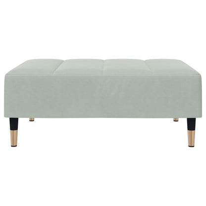 Divano Letto a 2 Posti con Poggiapiedi Grigio Chiaro in Velluto | homemem39