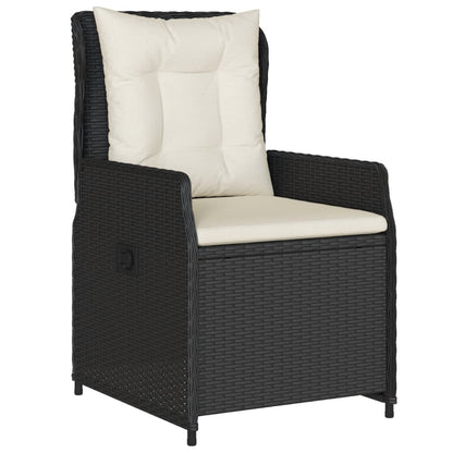 Set da Pranzo da Giardino 5 pz Nero con Cuscini in Polyrattan | homemem39