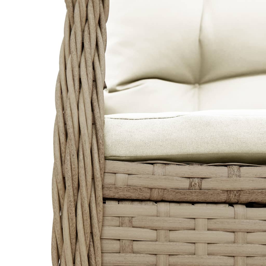 Set da Bistrò 3 pz con Cuscini Beige in Polyrattan