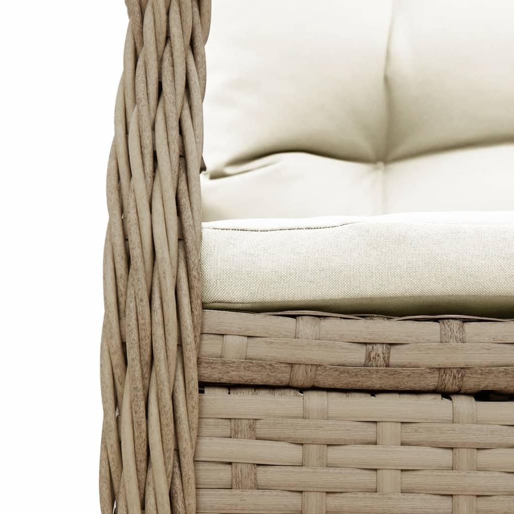 Set da Pranzo da Giardino 5 pz con Cuscini Beige in Polyrattan | homemem39