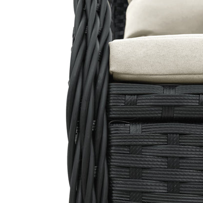 Set da Pranzo da Giardino 9 pz con Cuscini Nero in Polyrattan | homemem39