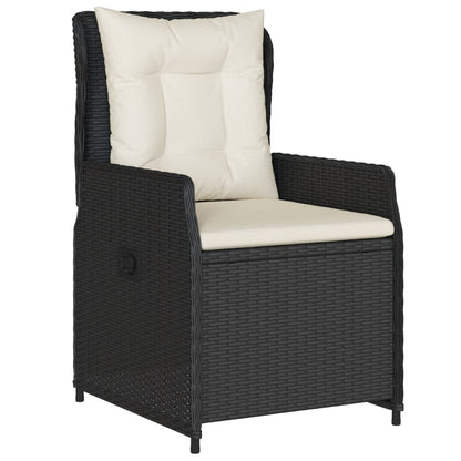 Set da Pranzo da Giardino 7 pz Nero con Cuscini in Polyrattan | homemem39