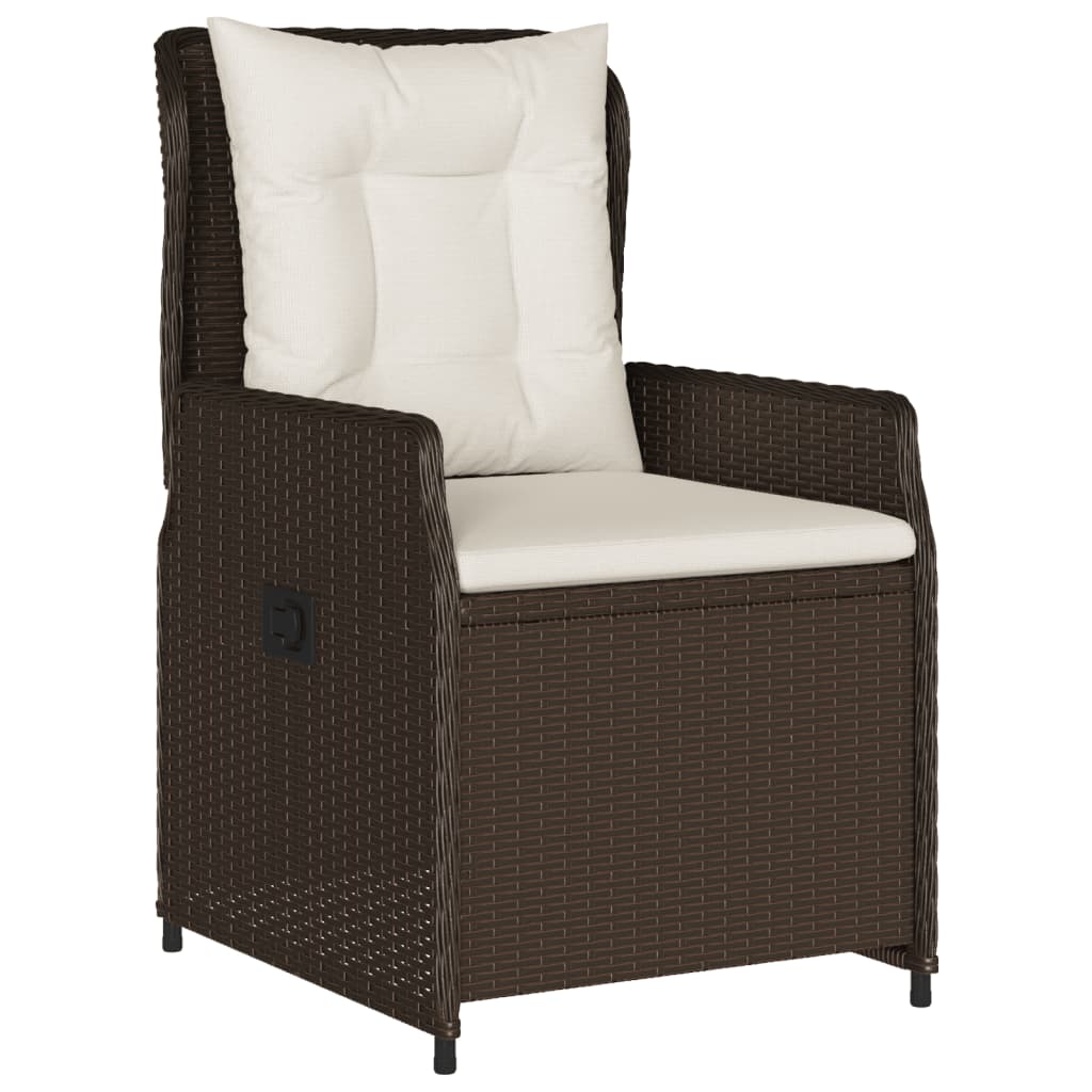 Set da Pranzo da Giardino 7pz con Cuscini in Polyrattan Marrone | homemem39