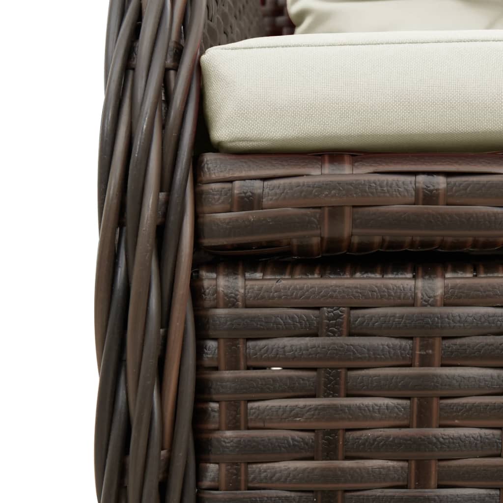 Set da Pranzo da Giardino 7pz con Cuscini in Polyrattan Marrone | homemem39