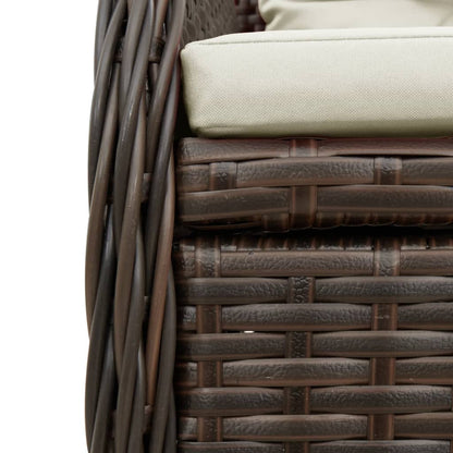 Set da Pranzo da Giardino 7pz con Cuscini in Polyrattan Marrone | homemem39