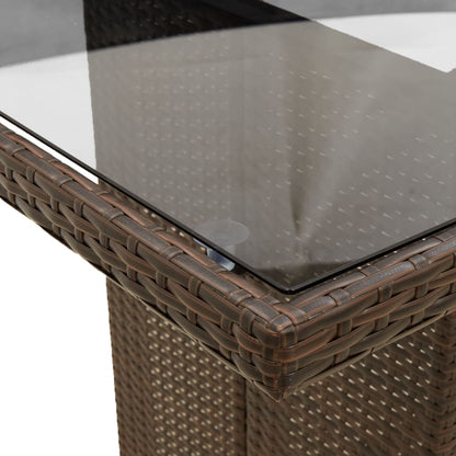 Set da Pranzo da Giardino 9pz con Cuscini Marrone in Polyrattan | homemem39