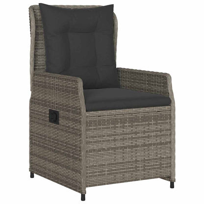 Set da Pranzo da Giardino 7 pz con Cuscini in Polyrattan Grigio | homemem39