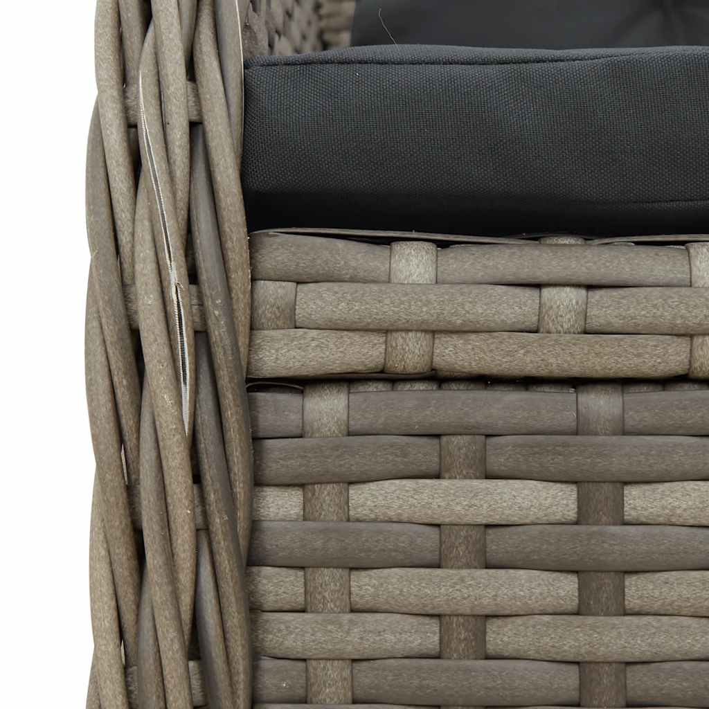 Set da Pranzo da Giardino 7 pz con Cuscini in Polyrattan Grigio | homemem39