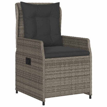 Set da Pranzo da Giardino 9 pz con Cuscini in Polyrattan Grigio | homemem39