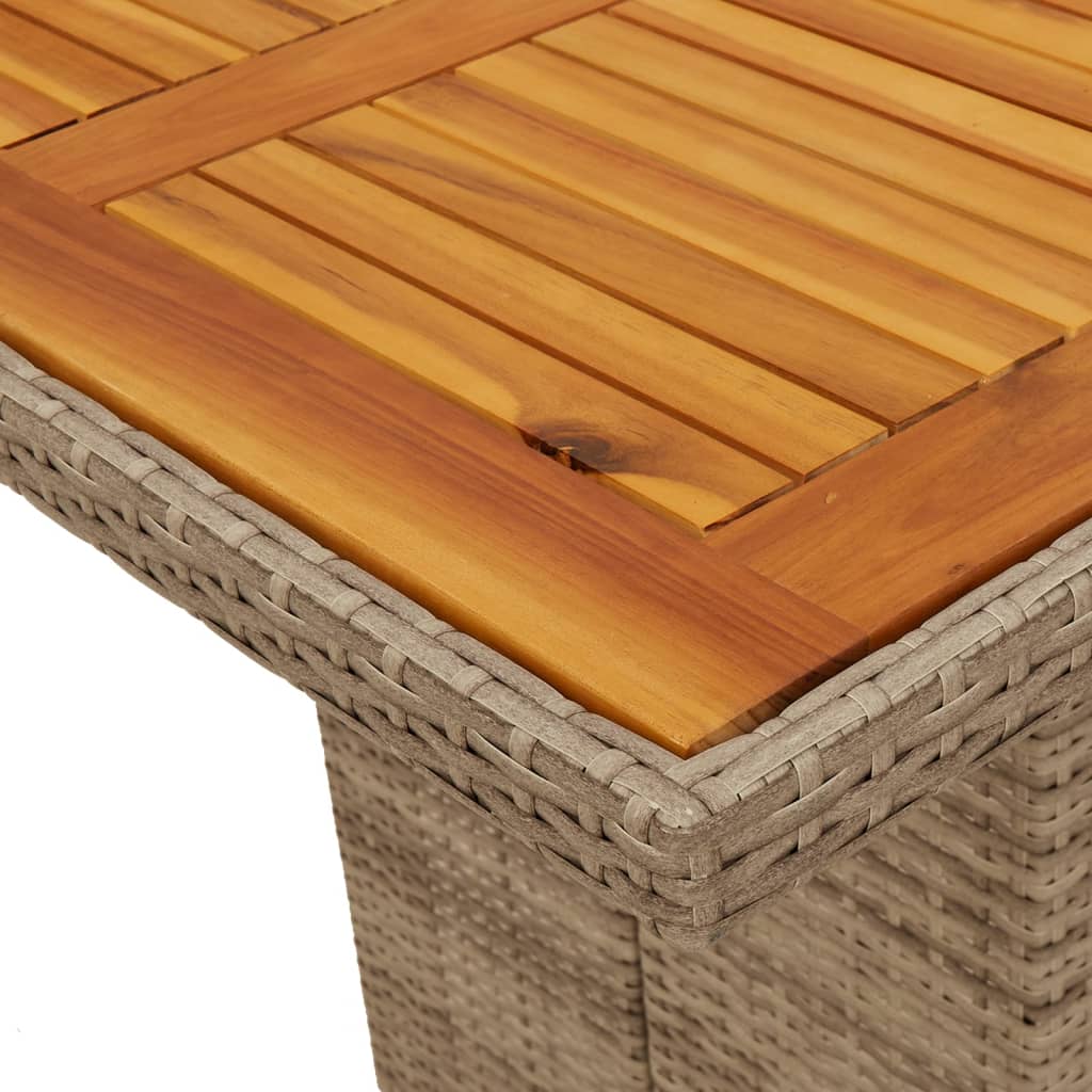 Set da Pranzo da Giardino 7 pz con Cuscini Beige in Polyrattan | homemem39