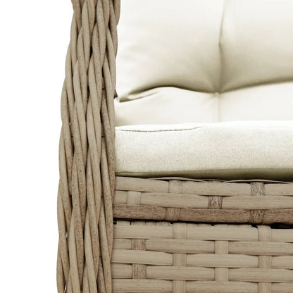 Set da Pranzo da Giardino 7 pz con Cuscini Beige in Polyrattan | homemem39