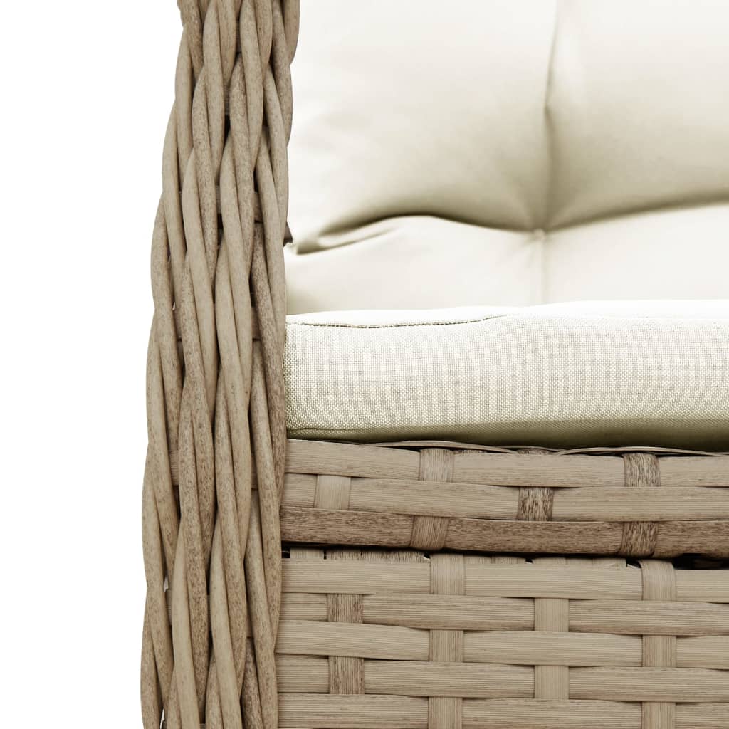 Set da Pranzo da Giardino 9 pz con Cuscini Beige in Polyrattan | homemem39