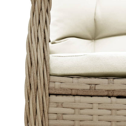 Set da Pranzo da Giardino 9 pz con Cuscini Beige in Polyrattan | homemem39