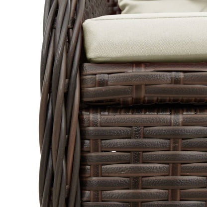 Set da Pranzo da Giardino 5pz con Cuscini in Polyrattan Marrone - homemem39