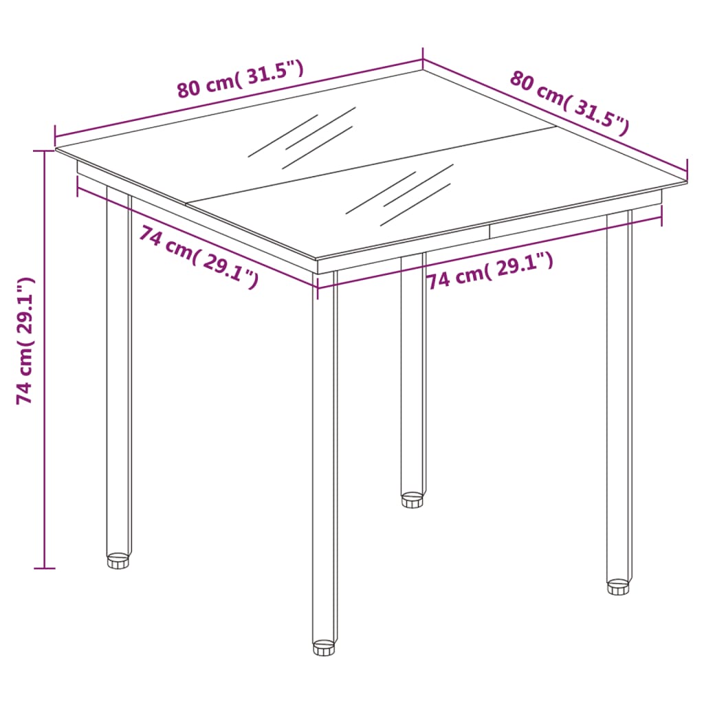 Set da Pranzo da Giardino 3 pz con Cuscini in Polyrattan Grigio