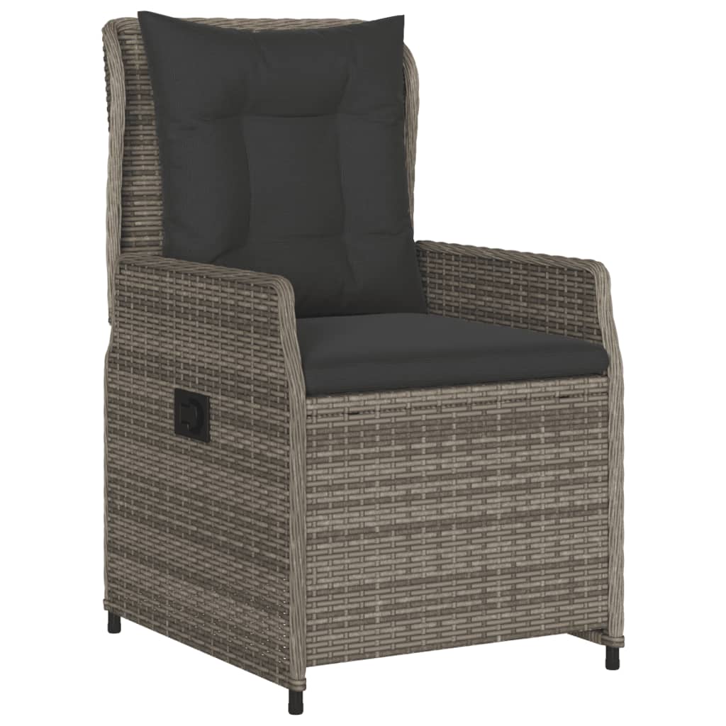 Set da Pranzo da Giardino 9 pz con Cuscini in Polyrattan Grigio | homemem39