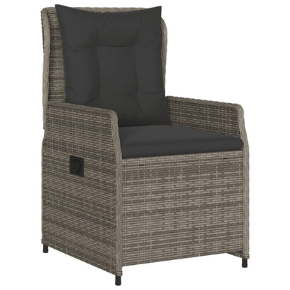 Set da Pranzo da Giardino 9 pz con Cuscini in Polyrattan Grigio | homemem39
