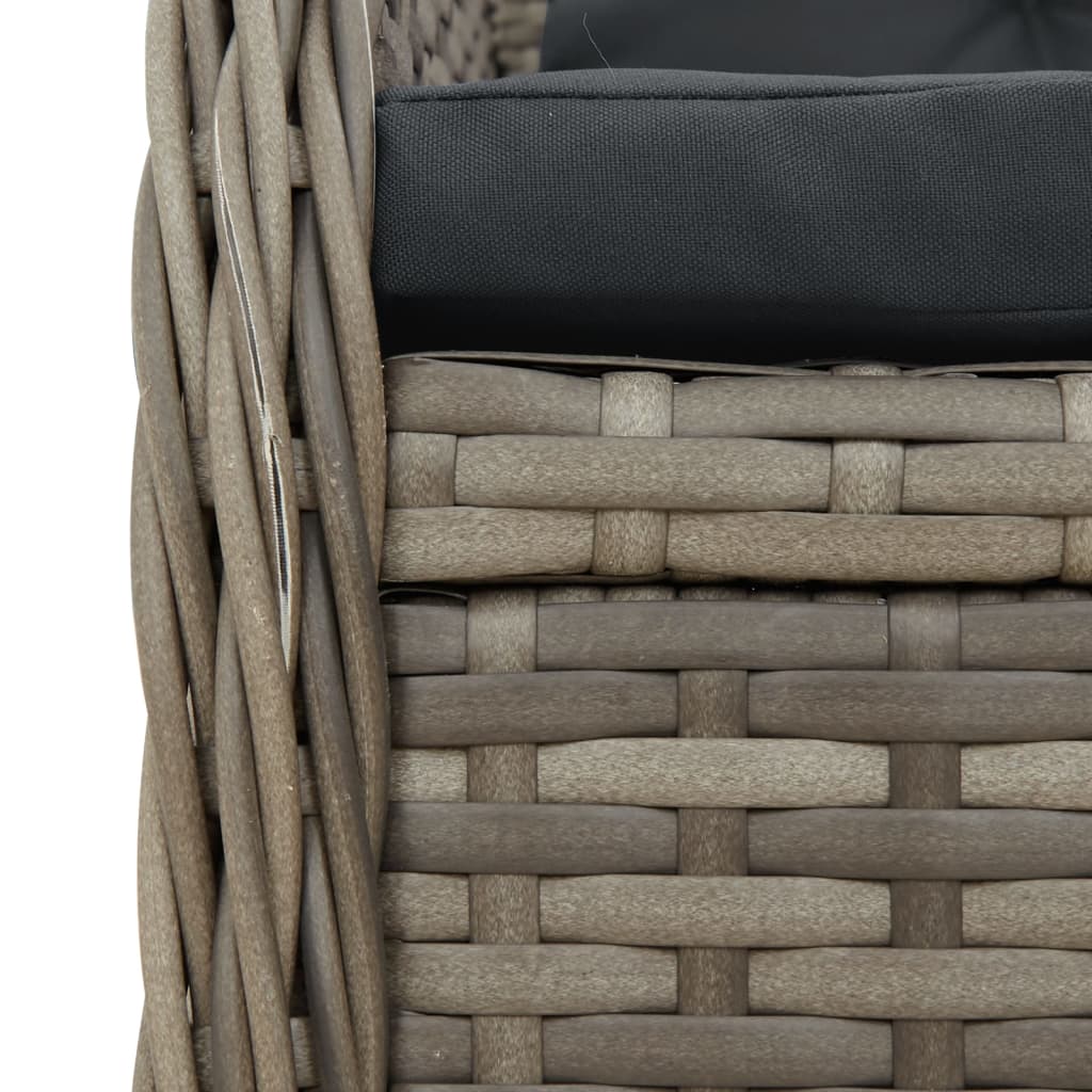 Set da Pranzo da Giardino 9 pz con Cuscini in Polyrattan Grigio | homemem39