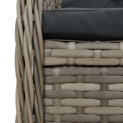 Set da Pranzo da Giardino 9 pz con Cuscini in Polyrattan Grigio | homemem39