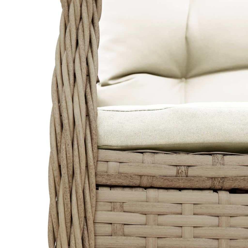 Set da Pranzo da Giardino 7 pz con Cuscini Beige in Polyrattan - homemem39