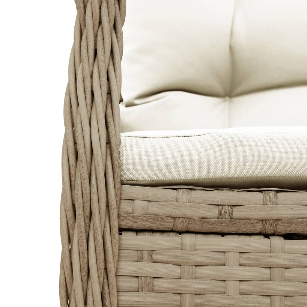 Set da Pranzo da Giardino 5 pz con Cuscini Beige in Polyrattan | homemem39