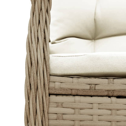 Set da Pranzo da Giardino 5 pz con Cuscini Beige in Polyrattan | homemem39