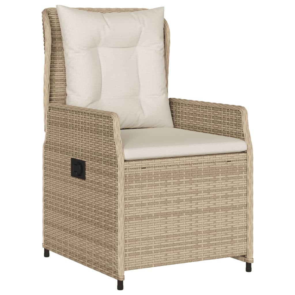 Set da Pranzo da Giardino 9 pz con Cuscini Beige in Polyrattan | homemem39