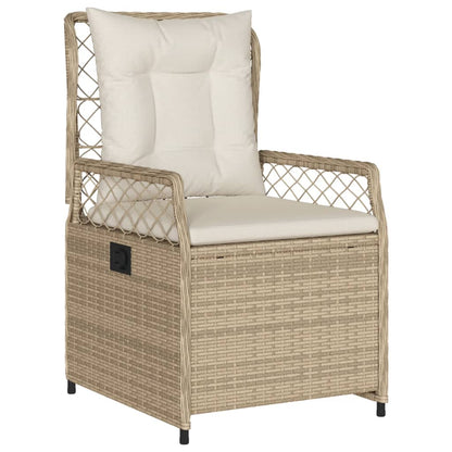 Set da Pranzo da Giardino 3 pz con Cuscini Beige in Polyrattan