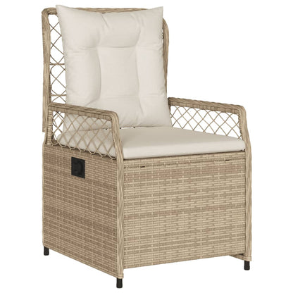 Set da Pranzo da Giardino 5 pz con Cuscini Beige in Polyrattan