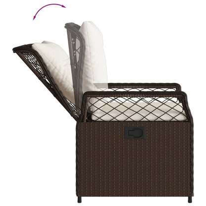 Set da Pranzo da Giardino 9pz con Cuscini Marrone in Polyrattan | homemem39