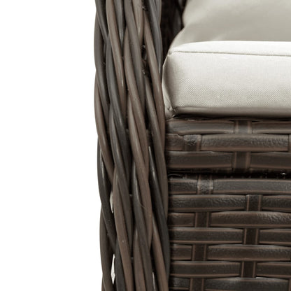 Set da Pranzo da Giardino 9pz con Cuscini Marrone in Polyrattan | homemem39