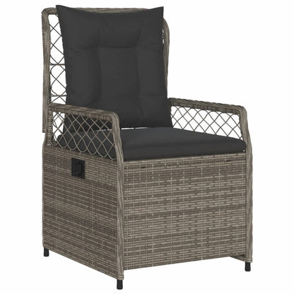 Set da Pranzo da Giardino 9 pz con Cuscini in Polyrattan Grigio - homemem39