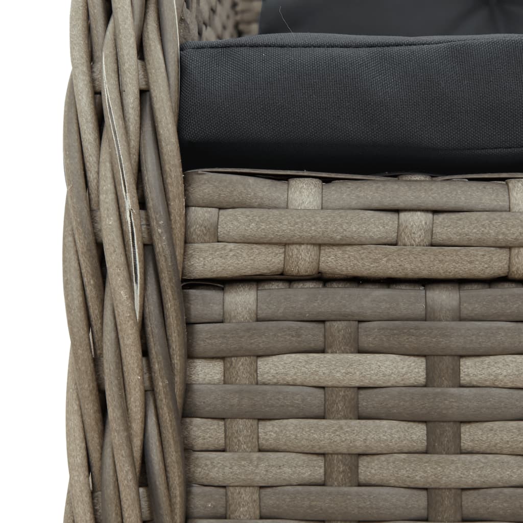 Set da Pranzo da Giardino 7 pz con Cuscini in Polyrattan Grigio | homemem39