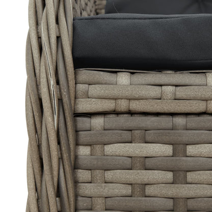 Set da Pranzo da Giardino 7 pz con Cuscini in Polyrattan Grigio | homemem39