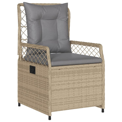 Set da Pranzo da Giardino 7 pz con Cuscini Beige in Polyrattan | homemem39