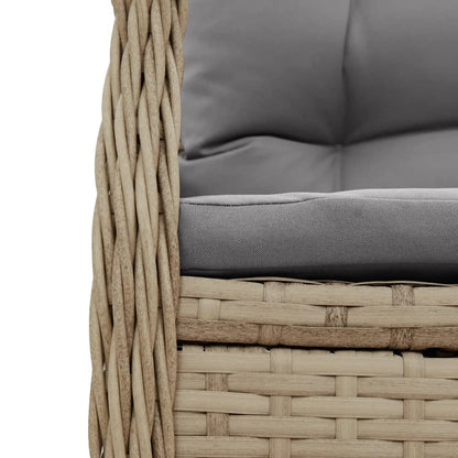 Set da Pranzo da Giardino 7 pz con Cuscini Beige in Polyrattan | homemem39