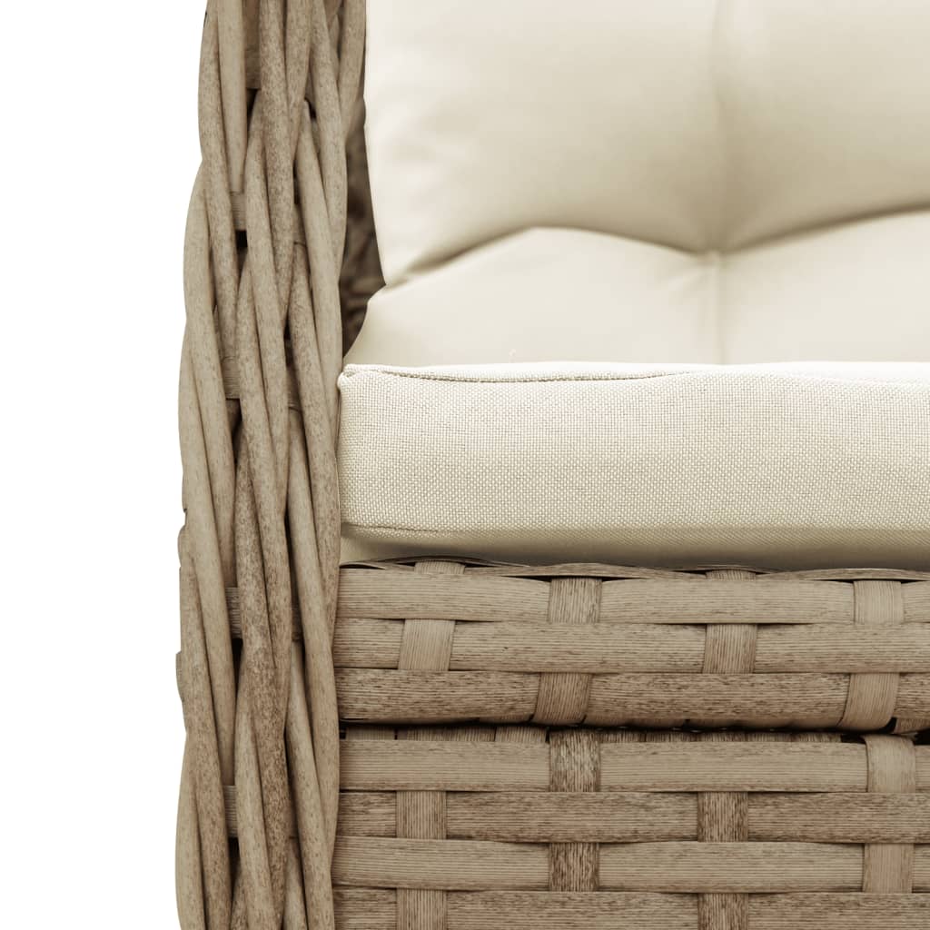 Set da Pranzo da Giardino 7 pz con Cuscini Beige in Polyrattan | homemem39