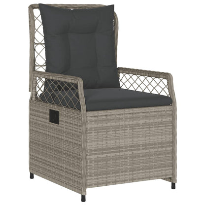 Set Pranzo da Giardino 9pz con Cuscini Grigio Chiaro Polyrattan | homemem39
