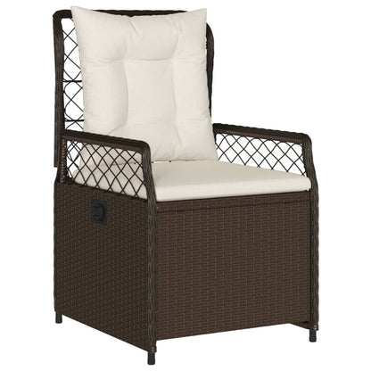 Set da Pranzo da Giardino 3pz con Cuscini in Polyrattan Marrone - homemem39